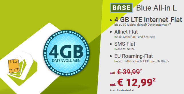 Base Blue All-in L 12,99 Euro