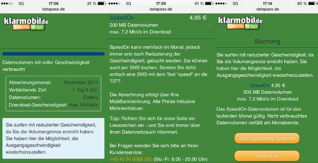 Freenetmobile SpeedOn Internet Drosselung aufheben