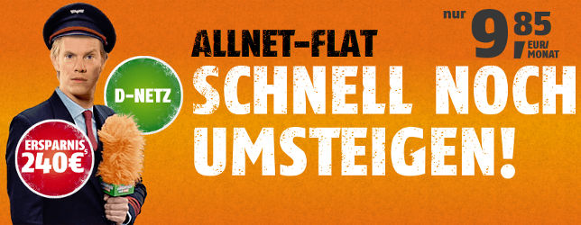Klarmobil Allnet Flat D1 Telekom Netz 9,85 €