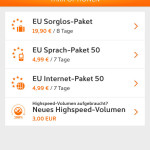 App: Simyo All-Net-Flat Auslandsoptionen