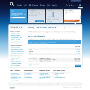 O2 Verbrauchsübersicht